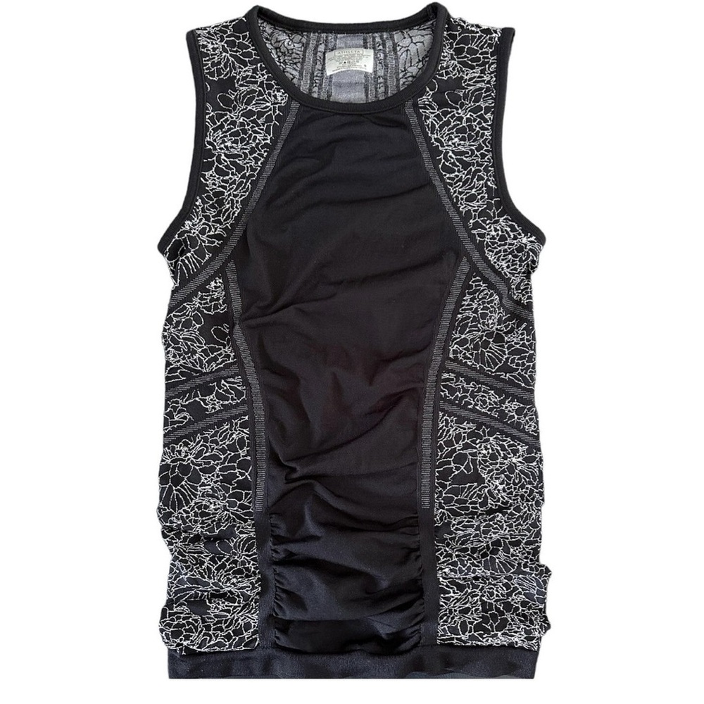 🌻 Athleta Fastest Track Ruched Floral Tank Top Size XL